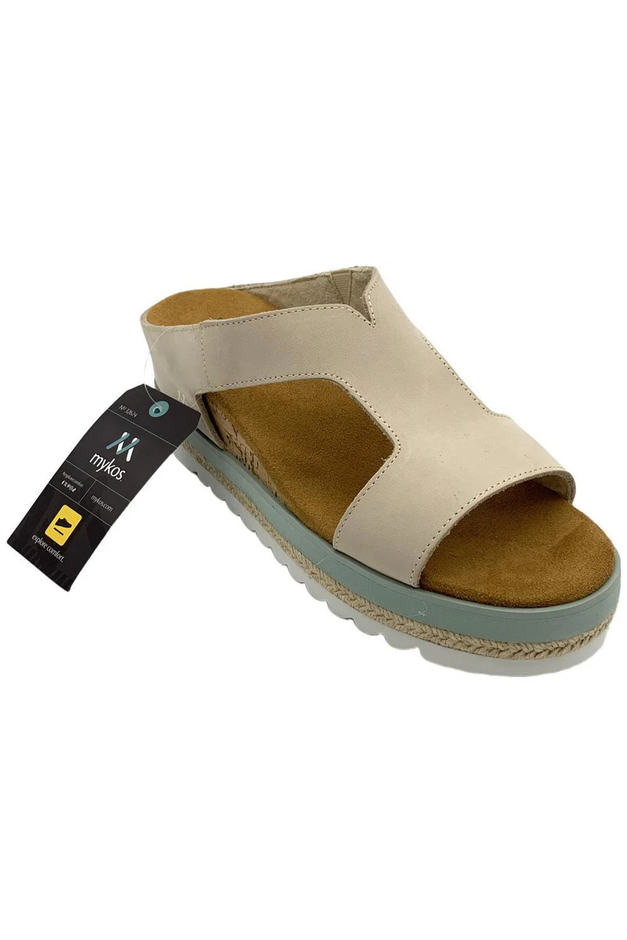 Mykos Women's Leather Wedges Ismina Sand - Medium